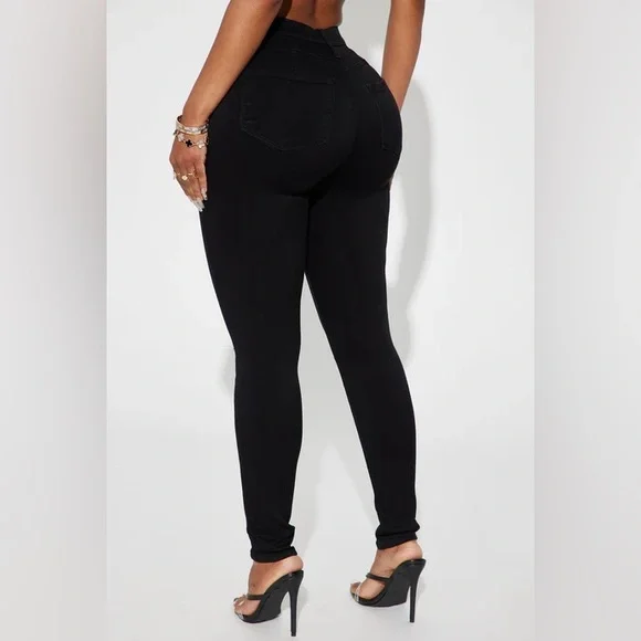 Brand New with Tag Black Fashion Nova Eva Super Soft Curvy Skinny Jeans - Picture 2 of 4